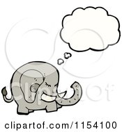 Cartoon Of A Thinking Elephant Royalty Free Vector Illustration