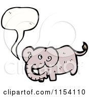 Cartoon Of A Talking Elephant Royalty Free Vector Illustration