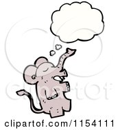 Cartoon Of A Thinking Elephant Royalty Free Vector Illustration