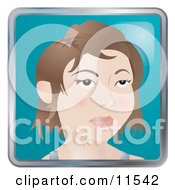 People Internet Messenger Avatar Of A Stylish Young Woman With Short Hair Clipart Illustration by AtStockIllustration