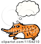 Cartoon Of A Thinking Fox Royalty Free Vector Illustration