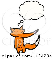 Cartoon Of A Thinking Fox Royalty Free Vector Illustration