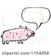 Cartoon Of A Talking Pig Royalty Free Vector Illustration by lineartestpilot