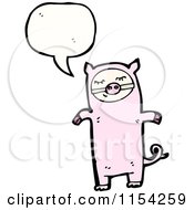 Cartoon Of A Talking Kid In A Pig Costume Royalty Free Vector Illustration