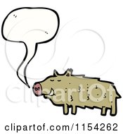 Cartoon Of A Talking Pig Royalty Free Vector Illustration by lineartestpilot