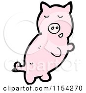 Cartoon Of A Pink Pig Royalty Free Vector Illustration by lineartestpilot