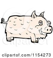 Cartoon Of A Boar Pig Royalty Free Vector Illustration by lineartestpilot
