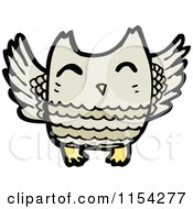 Cartoon Of A Happy Owl Jumping Royalty Free Vector Illustration