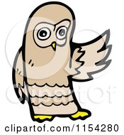 Cartoon Of A Presenting Owl Royalty Free Vector Illustration
