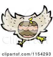 Cartoon Of A Happy Owl Jumping Royalty Free Vector Illustration by lineartestpilot