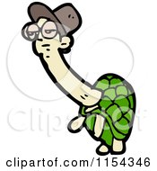 Cartoon Of An Old Tortoise Royalty Free Vector Illustration by lineartestpilot