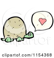 Cartoon Of A Turtle Talking About Love Royalty Free Vector Illustration