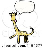 Cartoon Of A Talking Giraffe Royalty Free Vector Illustration
