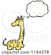 Cartoon Of A Thinking Giraffe Royalty Free Vector Illustration by lineartestpilot