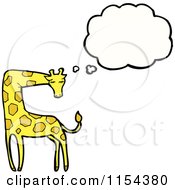 Cartoon Of A Thinking Giraffe Royalty Free Vector Illustration