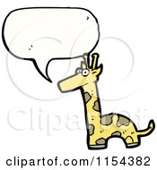 Cartoon Of A Talking Giraffe Royalty Free Vector Illustration by lineartestpilot