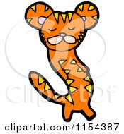 Cartoon Of A Tiger Standing On Its Hind Legs Royalty Free Vector Illustration by lineartestpilot