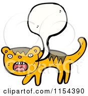 Cartoon Of A Talking Tiger Royalty Free Vector Illustration by lineartestpilot