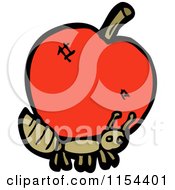 Cartoon Of An Ant Carrying An Apple Royalty Free Vector Illustration by lineartestpilot