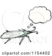 Cartoon Of A Thinking Bug Royalty Free Vector Illustration