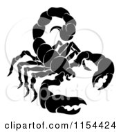 Clipart Of A Black And White Horoscope Zodiac Astrology Scorpio Scorpion Royalty Free Vector Illustration by AtStockIllustration