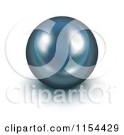 Clipart Of A 3d Shiny Black Pearl Royalty Free Vector Illustration