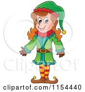 Poster, Art Print Of Happy Female Christmas Elf Presenting