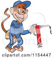 Poster, Art Print Of Grease Monkey Mechanic Holding An Oil Can