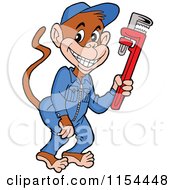 Poster, Art Print Of Grease Monkey Plumber Holding A Wrench