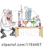 Mad Scientist Laughing By A Chemistry Project
