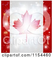 Firework Burst Over A Canadian Flag