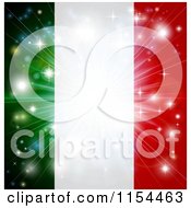 Firework Burst Over An Italian Flag