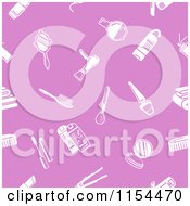 Clipart Of A Seamless Pink And White Beauty Product Pattern Royalty Free Vector Illustration