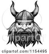 Poster, Art Print Of Aggressive Grayscale Viking Warrior Face 2