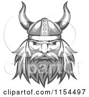 Poster, Art Print Of Aggressive Grayscale Viking Warrior Face