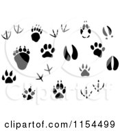 Poster, Art Print Of Silhouetted Animal Tracks