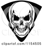 Clipart Of A Black And White Skull Emblem Royalty Free Vector Illustration