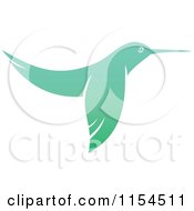Clipart Of A Green Hummingbird Royalty Free Vector Illustration