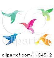 Clipart Of Hummingbirds Royalty Free Vector Illustration