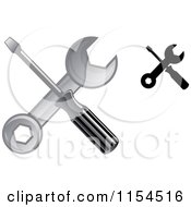 Poster, Art Print Of Crossed Screwdrivers And Spanner Wrenches
