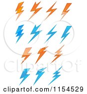 Clipart Of Orange And Blue Bullets Royalty Free Vector Illustration