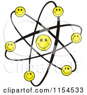 Poster, Art Print Of Atom With Happy Smiley Faces
