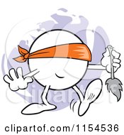 Cartoon Of A Blindfolded Moodie Character Playing Pin The Tail On The Donkey Royalty Free Vector Illustration by Johnny Sajem
