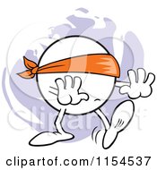 Cartoon Of A Blindfolded Moodie Character Royalty Free Vector Illustration