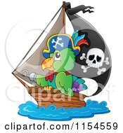 Poster, Art Print Of Pirate Parrot In A Ship