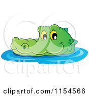Poster, Art Print Of Swimming Crocodile 2