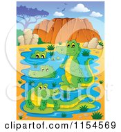 Poster, Art Print Of Pond Of Australian Crocodiles
