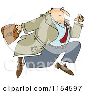 Cartoon Of A Businessman Sprinting Royalty Free Vector Clipart