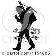 Clipart Of A Retro Vintage Silhouette Vagrant Man Royalty Free Vector Clipart by Prawny Vintage
