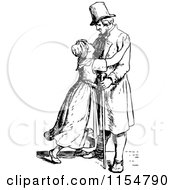 Poster, Art Print Of Retro Vintage Black And White Daugher Hugging Her Father